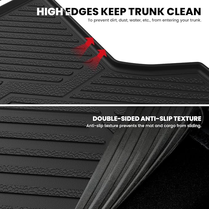 LASFIT Trunk Mat with Backrest Mat for Chevrolet Chevy Equinox/GMC Terrain 2025-2026 (Only for Fuel, Not Fit EV), All Weather TPE Custom Fit Cargo Mat Trunk Liner with Backrest Mat
