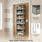 HOMELUX THEORY UPGRADED 6 Tiers Over The Door Organizer Hanging - 100D EXTRA THICK & 50lbs HUGE CAPACITY, 12 Side Mesh Pocket