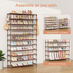 VILICK 11 Tiers Tall Wide Shoe Rack 55 Pairs Large Capacity Sturdy Durable Shoe Rack for Closet Metal Shoe Organizer Shelf wi
