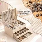 Greenfeather Jewelry Boxes for Women, Jewelry Organizer Box with Lid 3 Layers for Necklaces Rings Earrings and Bracelets Box 