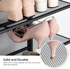 HOOBRO Shoe Rack for Entryway, 4-Tier Shoe Organizer with Adjustable Mesh Shelves, 12-16 Pairs of Shoes, Spacious Floor Mount