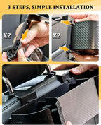Car Headrest Backseat Cup Holder 3.7" with Organizer, High Capacity 4 in 1 Seat Back Organizer with Headrest Hooks, Multifunctional Storage for Car Travel Accessories Compatible with Most Vehicles