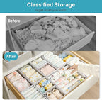 Vtopmart 18 Pack Baby Clothes Organizer, Dresser Drawer Organizer for Baby Clothing, Foldable Fabric Closet Drawer Storage Bi