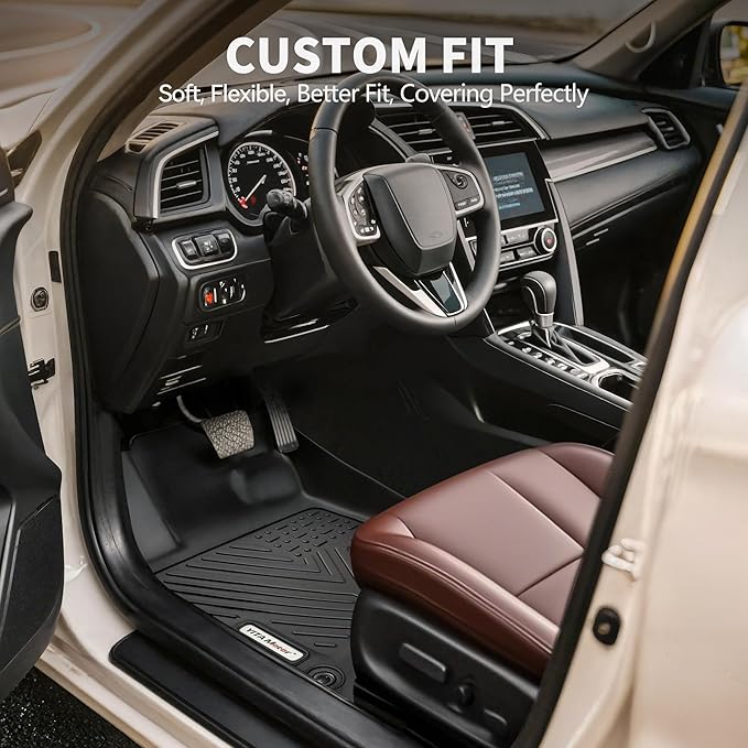 YITAMOTOR Floor Mats & Trunk Mat Fit for Honda Accord 2026 2025 2024 2023 (Gasoline & Hybrid), All Weather TPE Floor Liner Custom Fit for Accord Accessories, 1st, 2nd Row and Cargo Liners, Black