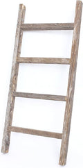 BarnwoodUSA Rustic Blanket Ladder - 100% Upcycled Wood (48" x 18" x 1.5", Weathered Gray)