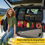 Car Trunk Hanging Organizer 3D Textured Ripple Design, Cotton-Padded Farewell to Collapse, Reinforced Stitching, Extra-Wide P
