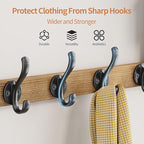 29 inch Coat Rack Wall Mount with Shelf, Set of 2 Heavy Duty Coat Hooks Wall Mount, Entryway Coat Hanger Wall Shelf with Key 