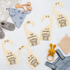 R HORSE 8Pcs Highland Cow Baby Closet Dividers, Double Sided Baby Closet Organizers Nursery Hanger Dividers Wood Size Divider