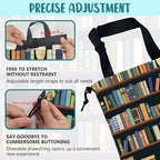 Car Trash Bag Books on Shelves Leak-Proof Car Garbage Bag with Drawstring Foldable Canvas Trash Bin with Adjustable Buckle for Car Accessories