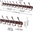 Dseap Coat Rack Wall Mount - 38” Long 10-Tri-Hooks Heavy Duty Coat Hanger Rail Wall Hooks for Hanging Coats Hats Clothing Clo