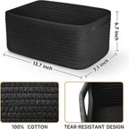 3-Pack Storage Baskets for Organizing | Woven Shelf Toy Basket | Rope Baskets for Gifts Empty | Closet Organizer Bins with Ha