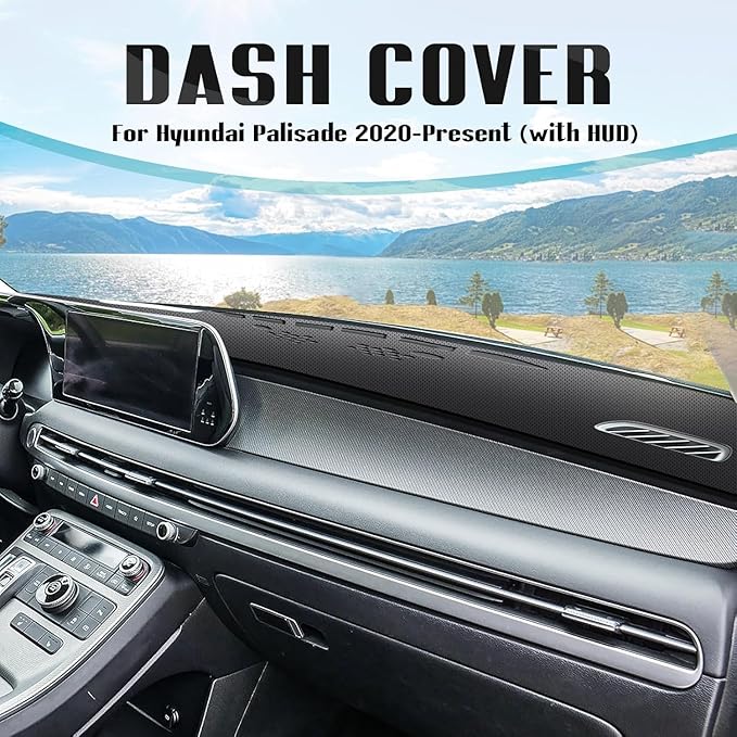 FIILINES Dash Cover Fit for 2020-2025 Hyundai Palisade with HUD Accessories Sunshade Non-Slip Mesh Dash Cover for Palisade Ac