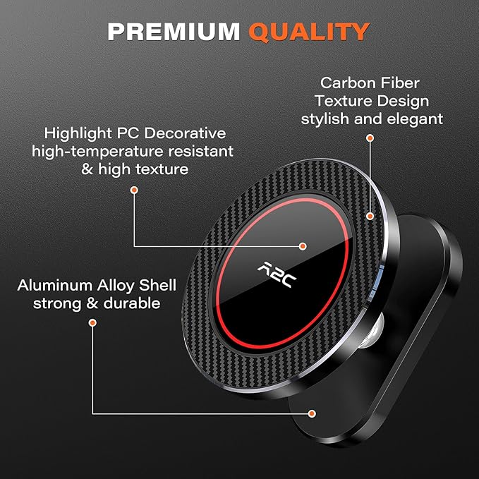 A2C All-Metal Gym Magnetic Phone Holder, High-End Workout Gift for Men Women [Strongest Dual Magnet] Attach to Iron Metal Portable Integrated Gym Phone Mount for iPhone 17 16 15 14 13 12 Series(Black)
