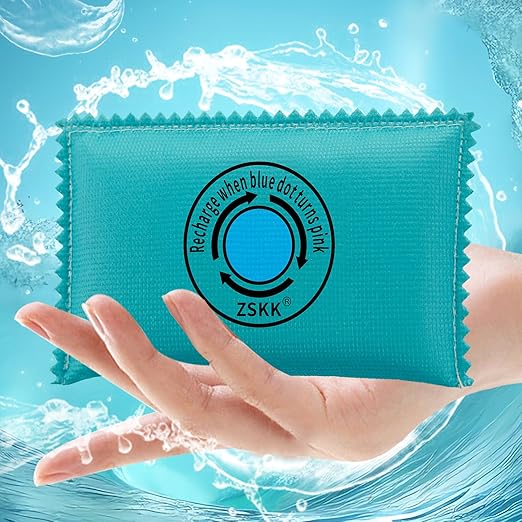 100g Rechargeable Desiccant Pack of 5,Silica Gel Desiccant Packets,Moisture Absorbers for Storage Bins, Suitcase,Gun Safe,
