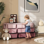 Qaba 3 Tier Kids Storage Unit, Toy Organizers and Storage with 9 Drawer Chest for Kids Bedroom Nursery Kindergarten Living Ro