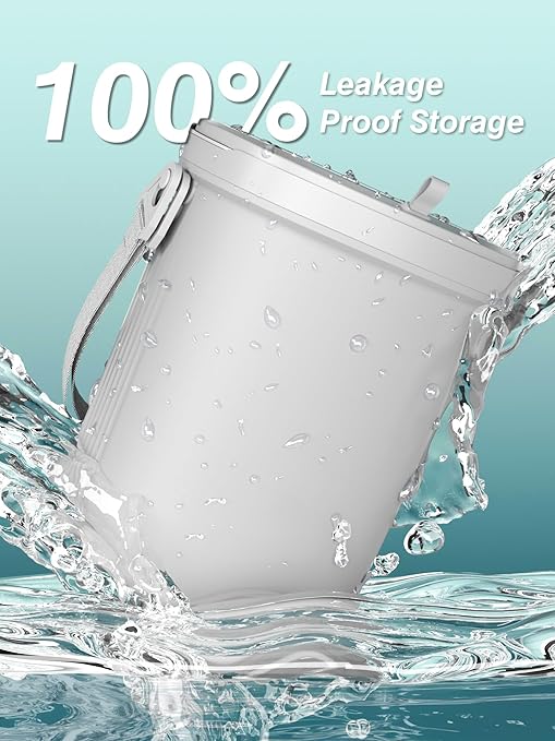 Waterproof Car Garbage Can, 1.9 Gallon Soft Silicone Hanging Trash Can for Car with Lid, Easy to Clean Multi-Purpose Automotive Garbage Bin