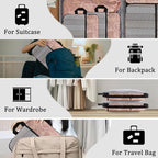 U+U 6 Set Compression Packing Cubes - Ultralight Travel Organizers with Laundry Bag, Space-Saving Suitcase Organizer, Expanda