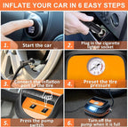 AUTODECO 131 Pieces Car Emergency Safety Kit Bag with Air Compressor Jumper Cable Tire Pressure Gauge Roadside Emergency Car 