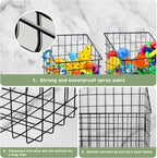 2 Pack Bath Toy Storage Organizer Basket, Large Metal Bathtub Toy Holder, Wall Mounted Hanging Shower Basket, Bath Toy Organi
