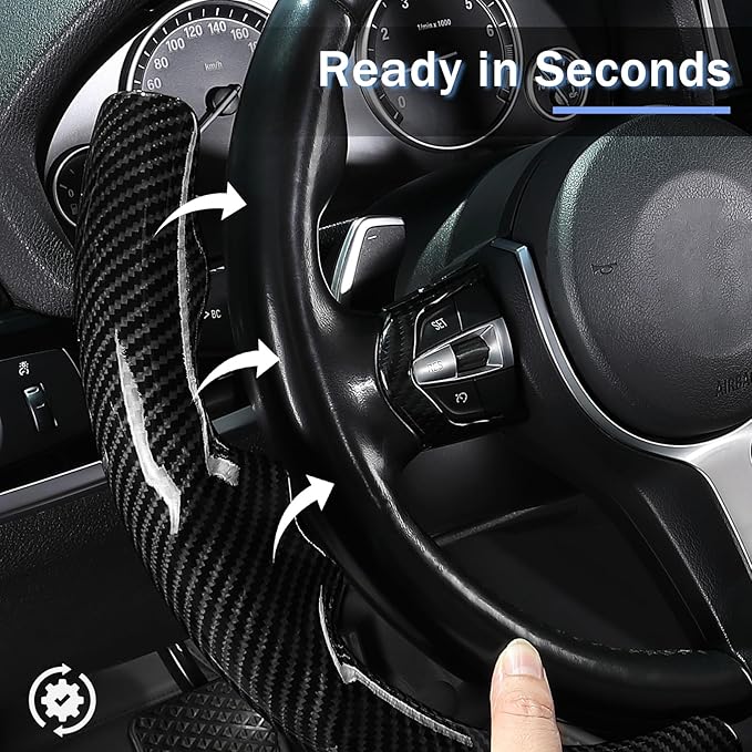 Steering Wheel Cover for BMW X3(2014-2017) X5(2014-2018) 3 Series(2012-2019) 5 Series(2014-2016) 328i 320i 330i 325i 528i 535i 530i 540i M3 2 4 6 Series X4 X6 M2 M4 M5 M6 Accessories (Glossy Black)
