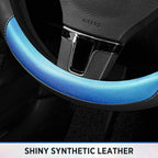 Road Comforts Steering Wheel Cover – Breathable Leather Steering Wheel Cover, Anti-Slip Grip, Universal Fit 14.5” to 15”, Hea