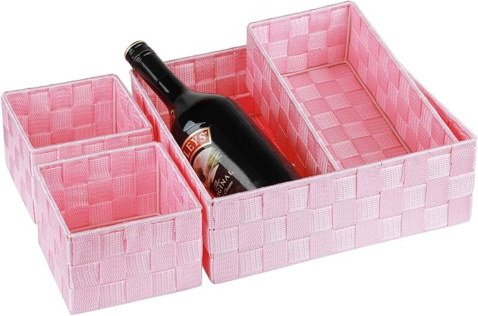 Posprica Woven Storage Baskets for Organizing, Small Baskets Cube Bin Container Tote Organizer Divider for Drawer, Closet, Sh