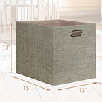 Posprica 13x15x13 Storage Cube Bins, Foldable Collapsible Storage Bins Boxes, Fabric Decorative Storage Baskets Organizer for