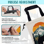 Black Bear Car Garbage Bag Mountain Orange Sunset Drawstring Car Trash Bag Hanging for Back Seat with Adjustable Buckle Canvas Vehicle Trash Can Easy-to-Install