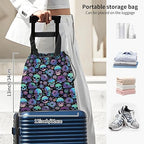 Car Trash Bag Large Hanging Can for Back of Seat, Cute Waterproof Car Garbage Bag for Vehicle, Travelling, Outdoor Colorful Purple Skull Floral