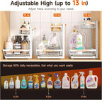 Sevenblue 2 Packs Under Sink Organizer, Height Adjustable 3 Tier Under Kitchen Sink Organizer, Multi-Purpose Storage Shelf fo