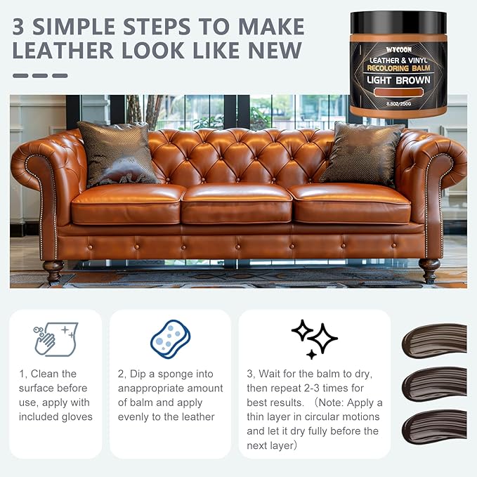 Leather Recoloring Balm & Color Restorer | Maroon Leather Dye, Paint & Repair Kit for Furniture, Couches, Car Seats, Shoes | 