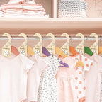 R HORSE Wooden Baby Closet Dividers - 8Pcs Double-Sided 3D Daisy Nursery Closet Organizer Baby Clothes Size Hanger Dividers N