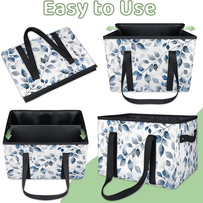 Reusable Grocery Bag, Foldable Large Shopping Tote Bag for Groceries Kitchen Picnic Car Trunk