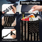 Car Trash Bag Large Hanging Can for Back of Seat, Cute Waterproof Car Garbage Bag for Vehicle, Travelling, Outdoor Cool American Flag