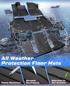Sunsdrew Premium All-Weather Floor Mats for 2018-2024 Chevy Chevrolet Traverse 7-Seater TPE Heavy-Duty Car Floor Liner for Traverse Accessories(ONLY Fit 2nd Row Bucket Seats)