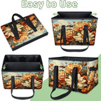 Reusable Grocery Bags Heavy Duty Shopping Bags Foldable Large Tote Bags with Long Handles & Hard Bottom