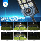 Solar Street Lights Outdoor Waterproof,6500K 320° Wide Angle Solar Flood Light, LED Parking Light with Motion Sensor and Remo
