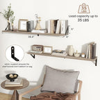 Axeman 40 Inch Floating Shelves | 8 Inch Deep Grey Wall Shelves Set of 2 | 39.4" W x 8" D Rustic Grey Wood Shelves for Bathro