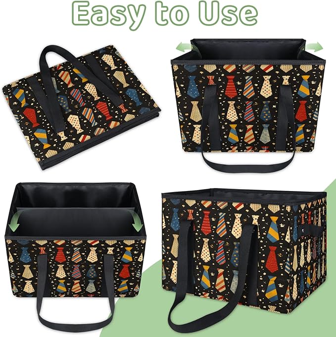 Reusable Grocery Bags Heavy Duty Shopping Bags Foldable Large Tote Bags with Long Handles & Hard Bottom