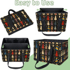Reusable Grocery Bags Heavy Duty Shopping Bags Foldable Large Tote Bags with Long Handles & Hard Bottom