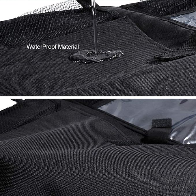 2 Pcs Large Size Car Backseat Organizer with 1 Pcs Trash Garbage Bag, Clear Screen Tablet Holder and 9 Storage Pockets,Foldable Seat Back Protectors for Toys Drinks Book ,Travel Accessories (Black)