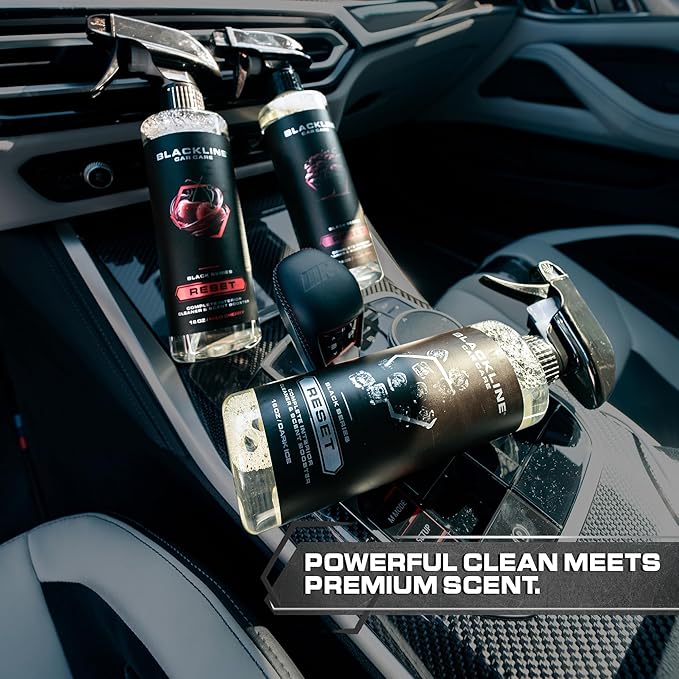 Blackline Luxury Scented Leather Interior Car Cleaner Reset Deep Cleans & Deodorizes All Surfaces, pH-Neutral High-Foam Formu