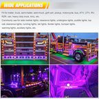 BJZ 8Pcs Purple Watermelon LED Strobe+Constant Marker Lights Dual Function Watermelon-Shaped Side Marker Clearance Tail Top Cap Roof Lights for Trailer Truck Semi-Trailer Heavy-Duty Truck Bus Van