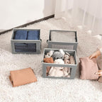 Homsorout Collapsible Storage Bins with Lids, 4 Pack Closet Cubes for Organization, Fabric Storage Baksets with Window, Cloth