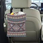 Car Trash Bag Geomatric Textile Texture Car Garbage Bag Hanging Car Trash Can for Back Seat with Drawstring, Waterproof Garbage Bags for Car Accessories Vehicle Travelling Camping Outdoor