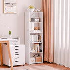 SUPER DEAL 5-Tier Open Shelf Bookcase and Bookshelf, Freestanding Display Storage Shelves Narrow Cube Storage Organizer for S