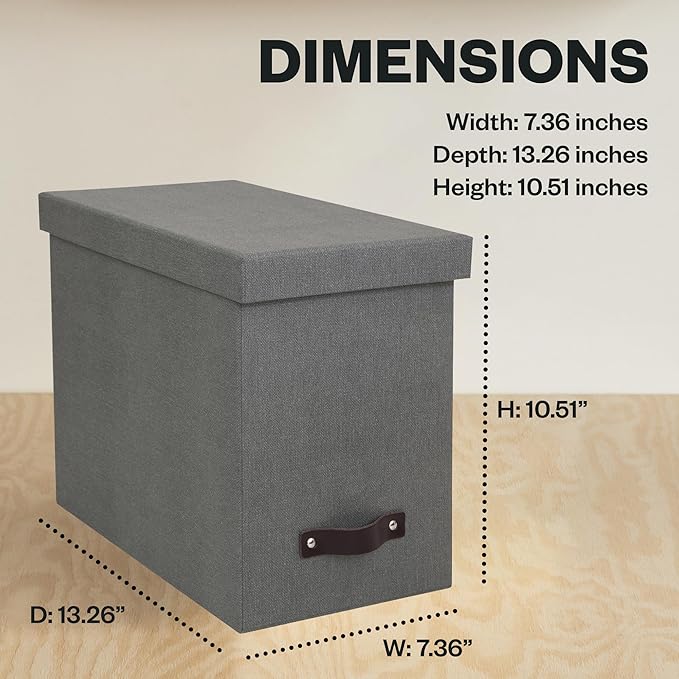 Bigso John Desktop File Box - Storage Solution and Document Organizer for Important Paperwork - Durable Hanging File Box with