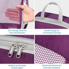 Cambond See Through Mesh Compression Packing Cubes - 5 Piece Expandable Space Saving Packing Cubes for Travel with Underwear 