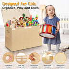 Large Toy Storage Box with Lid Upgraded Toy Chest Organizer with Removable PP Divider Foldable Toy Bin for Kids Boys Girls Li