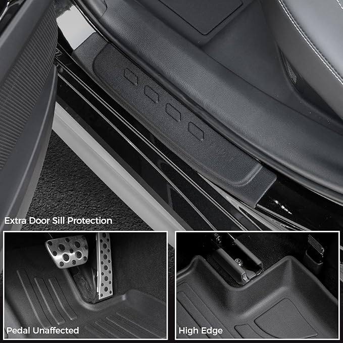Floor Mats for Toyota Camry 2025-2026, All Weather Floor Mats Trunk Cargo Liner and Door Sill Guards Accessories, Full Coverage Set